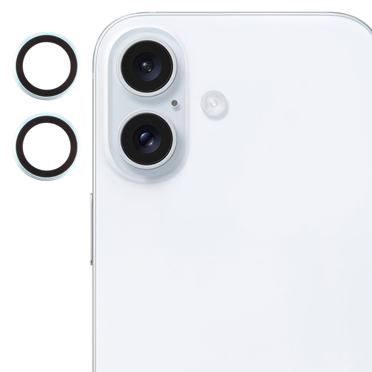 For iPhone 16 / 16 Plus Back Camera Cover Tempered Glass Lens Film(Sierra Blue)