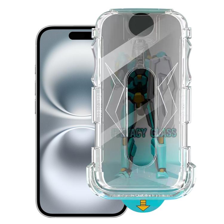 For iPhone 16 Easy Install 28 Degree Privacy Armor Tempered Glass Film
