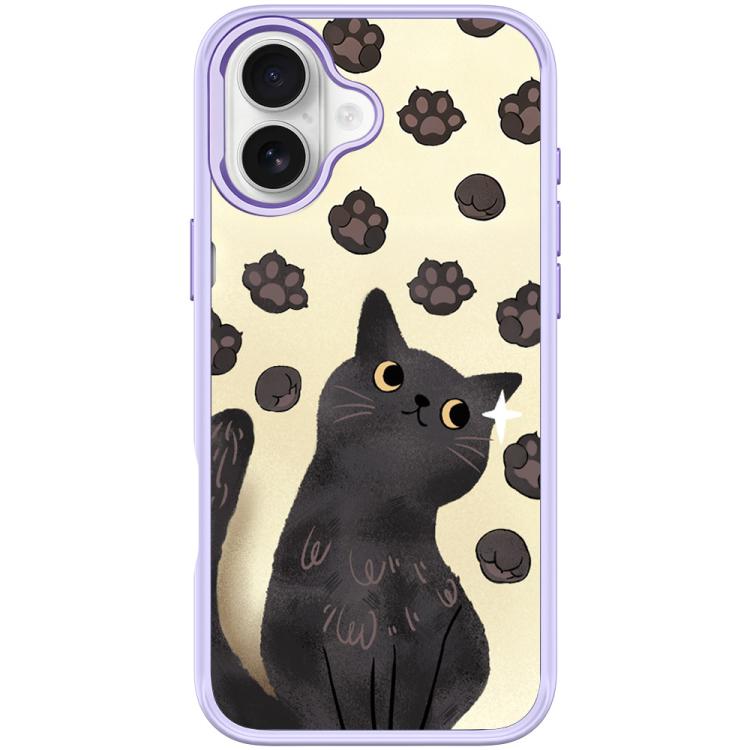 For iPhone 17 Adorable Cat Claw Pattern Magnetic Phone Case(Light Purple)