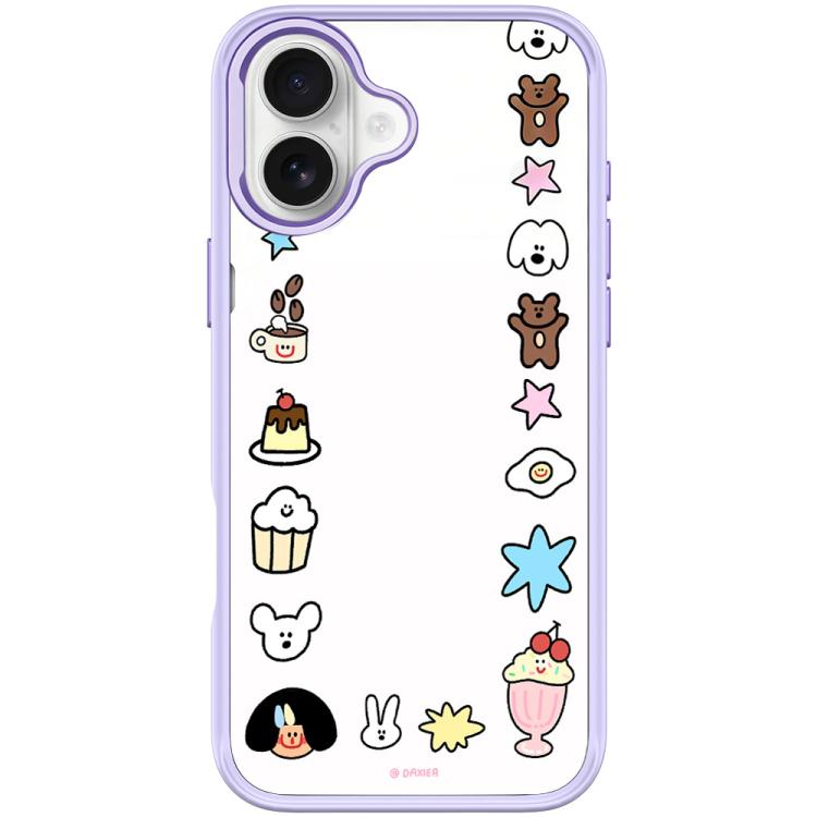 For iPhone 17 Adorable Little Guy Pattern Magnetic Phone Case(Light Purple)