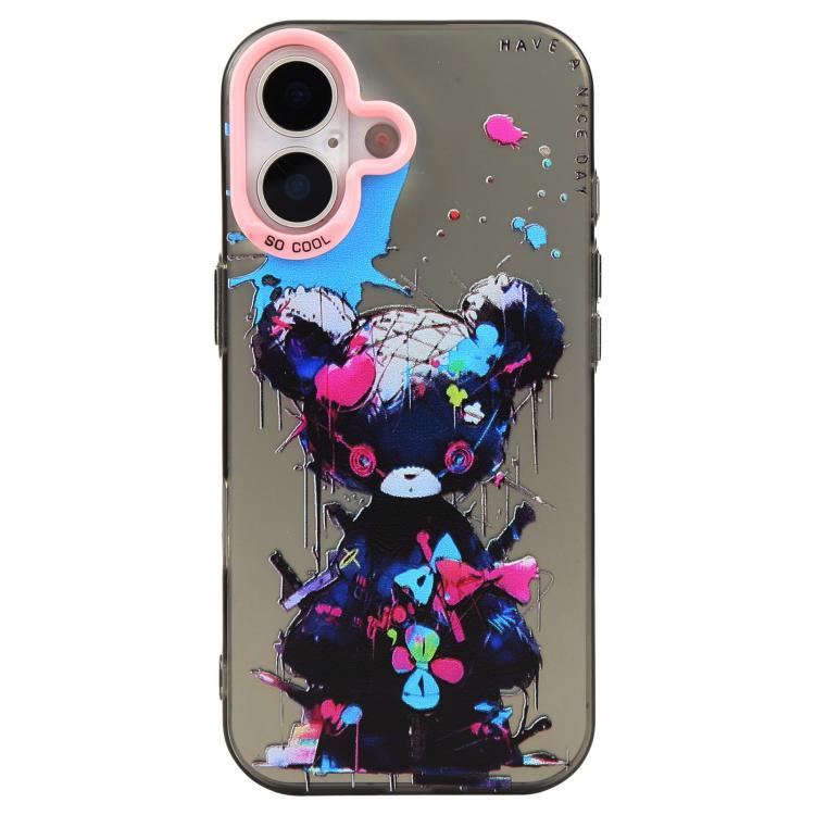 For iPhone 17 Animal Pattern Oil Painting Series PC + TPU Phone Case(Tattered Bear)