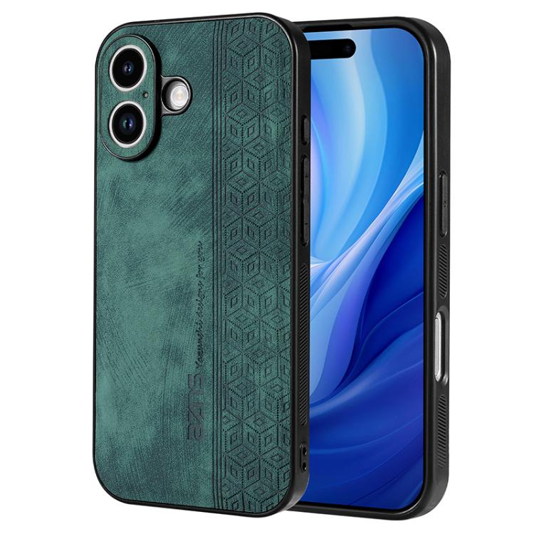 For iPhone 17 AZNS 3D Embossed Skin Feel Phone Case(Dark Green)