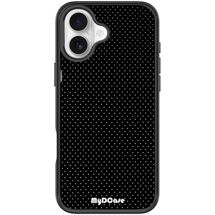 For iPhone 17 Black Dots Pattern Magnetic Phone Case(Black)