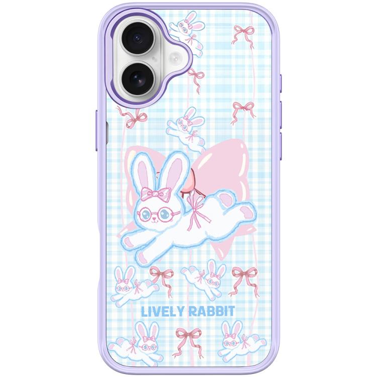 For iPhone 17 Bow Rabbit Pattern Magnetic Phone Case(Light Purple)