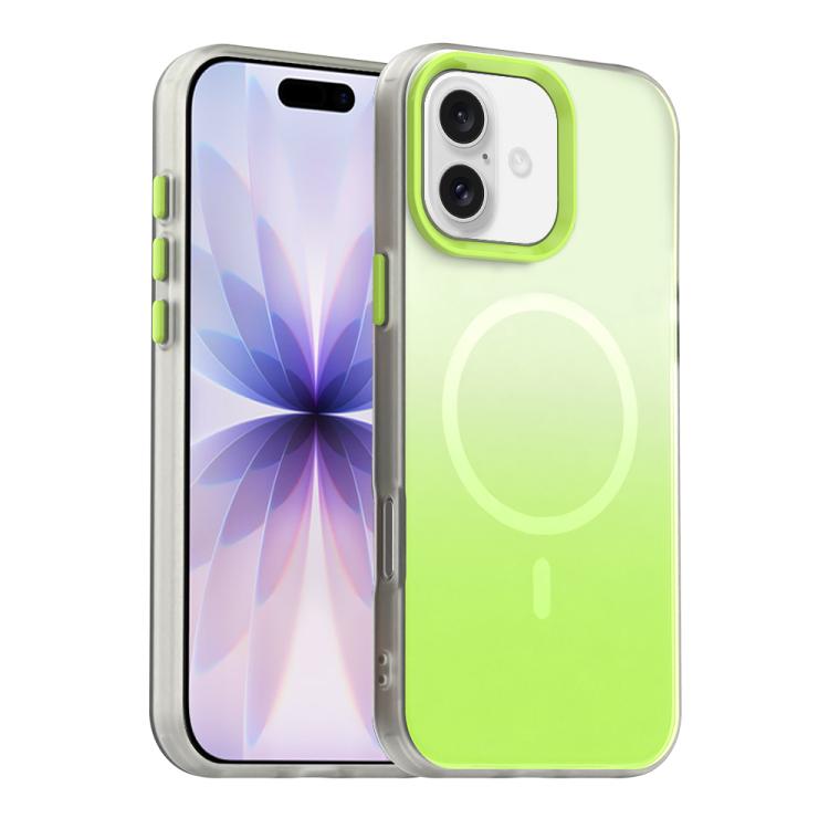 For iPhone 17 Candy Gradient Series 3 in 1 Hybrid Magnetic Phone Case(Green)