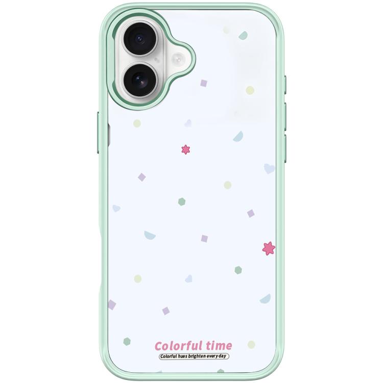 For iPhone 17 Colorful Stars Pattern Magnetic Phone Case(Light Green)