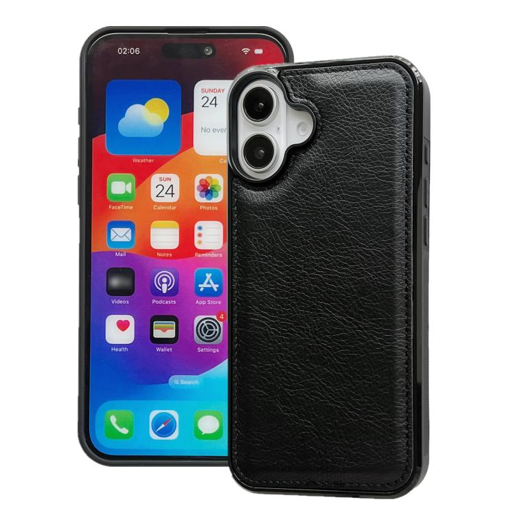 For iPhone 17 Cowhide Texture Back Cover Phone Case(Black)