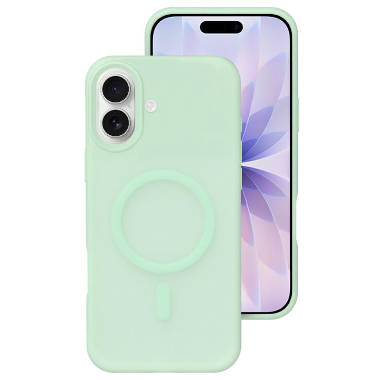 For iPhone 17 Crystal-Clear Colors Skin-friendly Feel Liquid Silicone Magnetic Phone Case(Green)