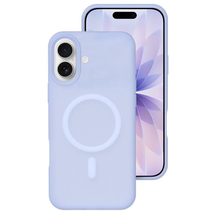 For iPhone 17 Crystal-Clear Colors Skin-friendly Feel Liquid Silicone Magnetic Phone Case(Purple)