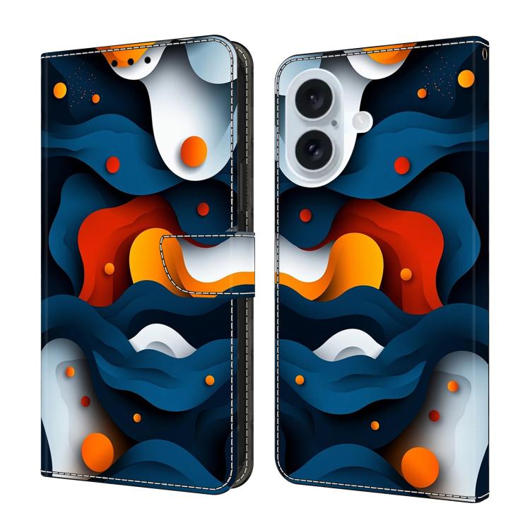 For iPhone 17 Crystal-Like Painted Vegan Leather Phone Case(Gradient)