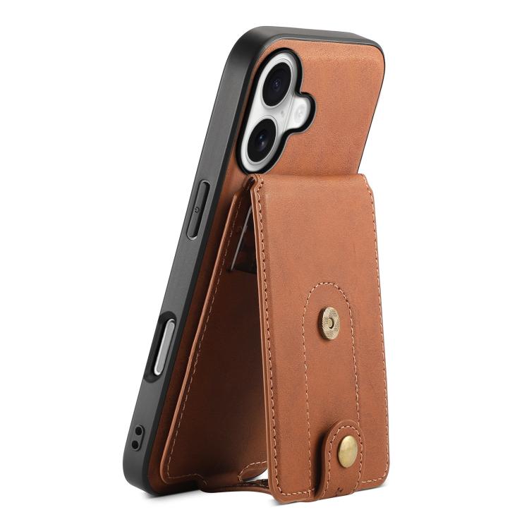 For iPhone 17 Denior D14 NK Retro Pattern MagSafe Magnetic Card Holder Leather Phone Case(Brown)