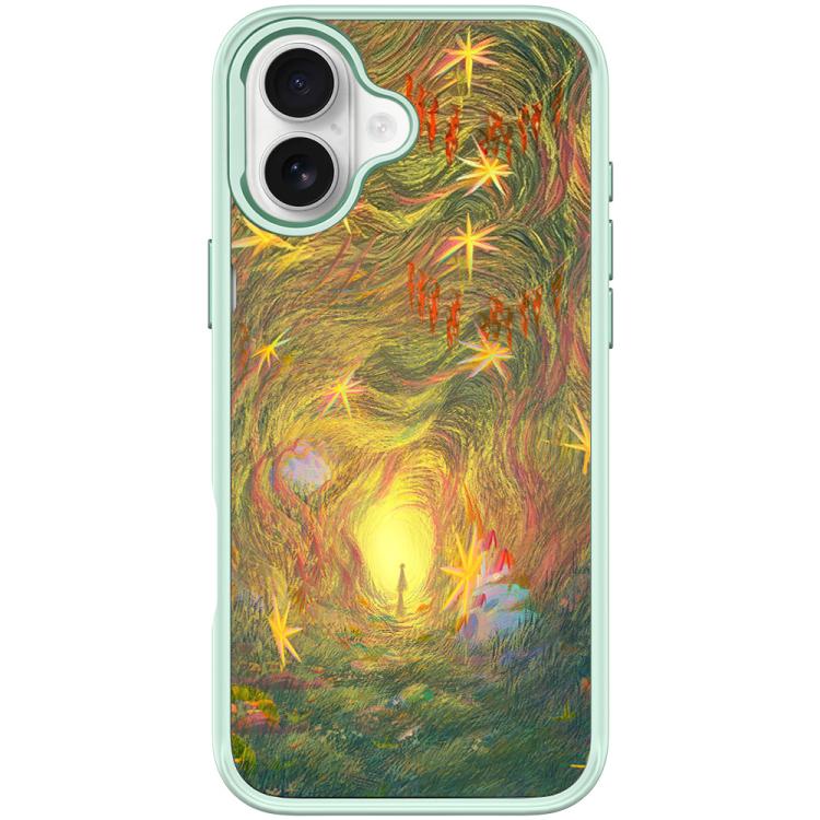 For iPhone 17 Dream Entrance Pattern Magnetic Phone Case(Light Green)