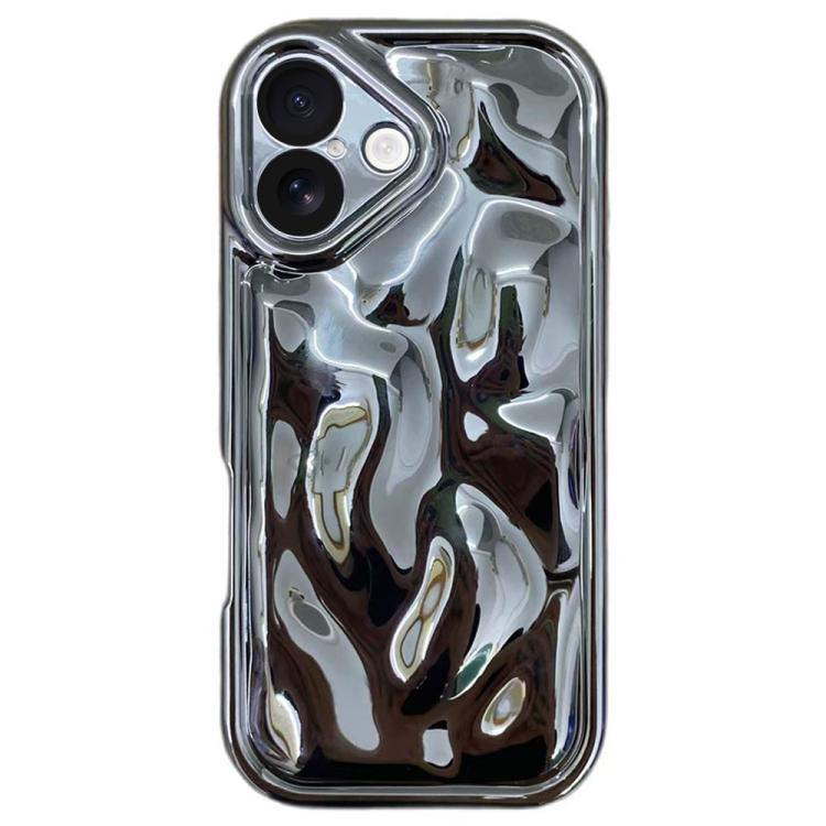 For iPhone 17 Electroplating Meteorite Texture TPU Phone Case(Silver)