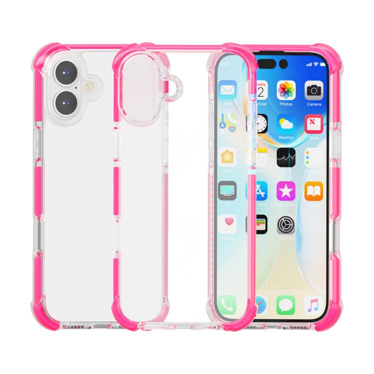For iPhone 17 Four-corner Shockproof TPU Hybrid Acrylic Phone Case(Pink)