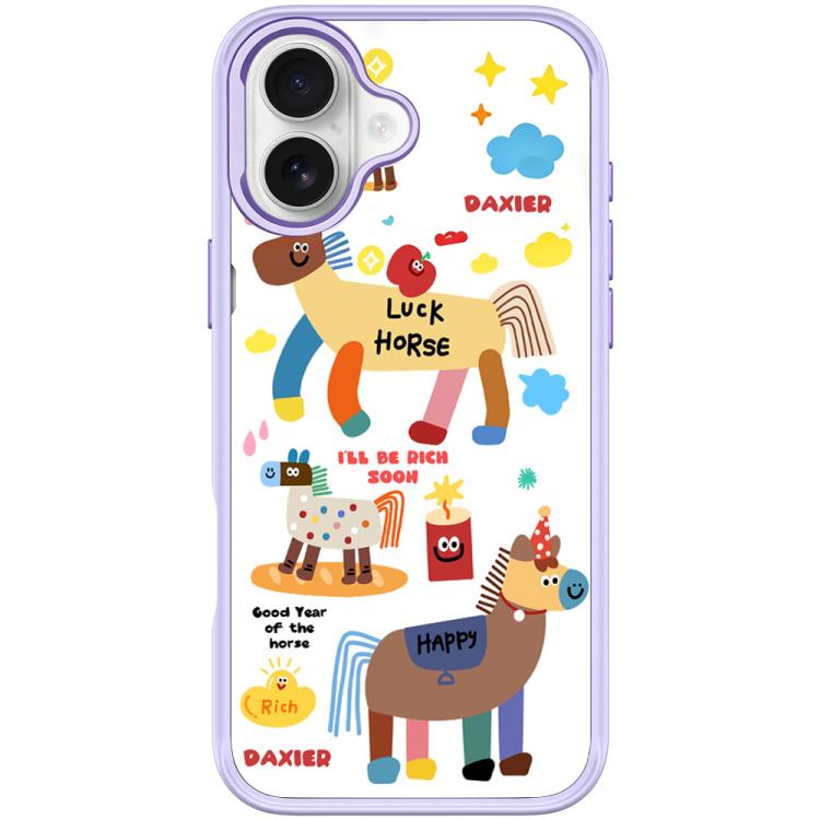 For iPhone 17 Get Rich Immediately Pattern Magnetic Phone Case(Light Purple)