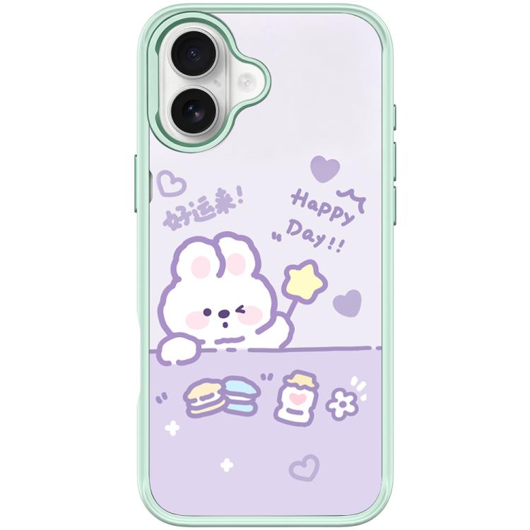 For iPhone 17 Good Luck Star Rabbit Pattern Magnetic Phone Case(Light Green)