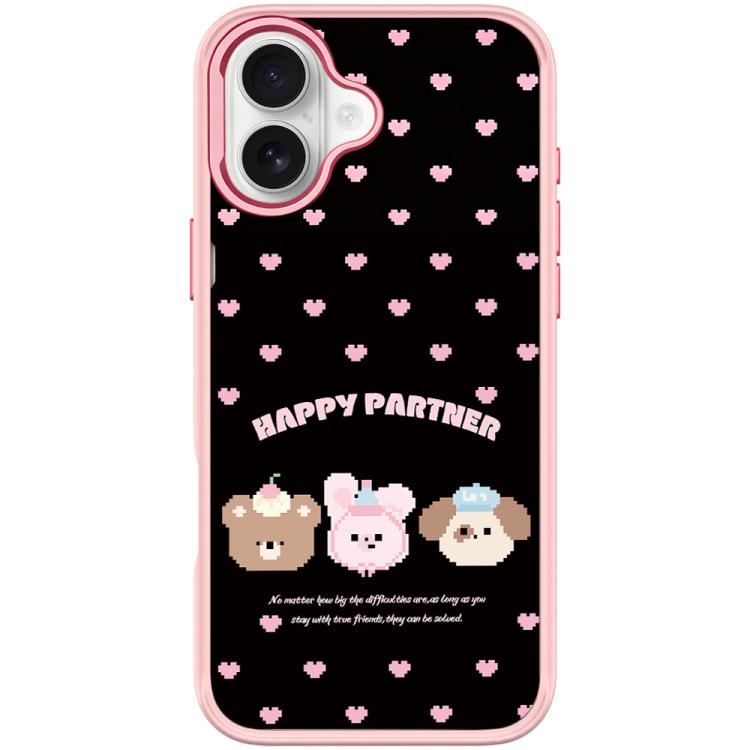 For iPhone 17 Happy Partner Pattern Magnetic Phone Case(Pink)