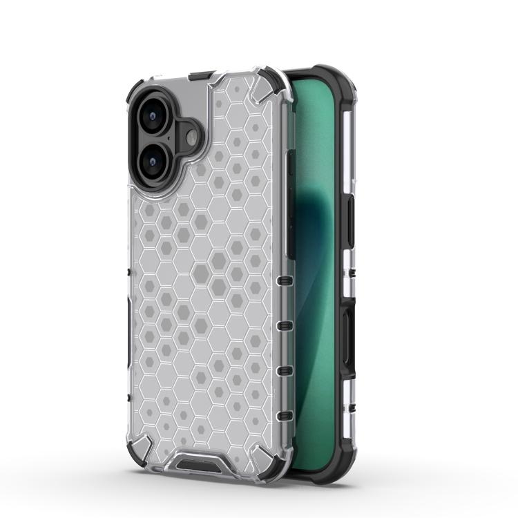 For iPhone 17 Honeycomb Shockproof Phone Case(White)