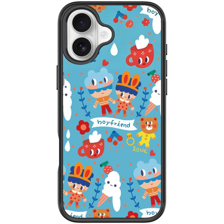 For iPhone 17 Ice Cream Pattern Magnetic Phone Case(Black)
