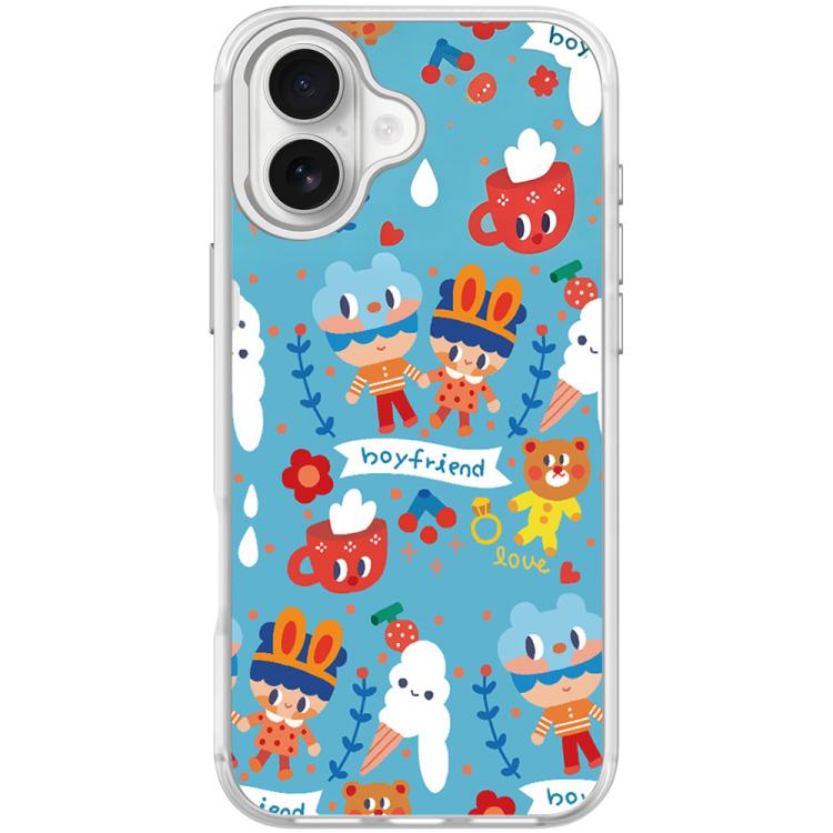 For iPhone 17 Ice Cream Pattern Magnetic Phone Case(Transparent White)