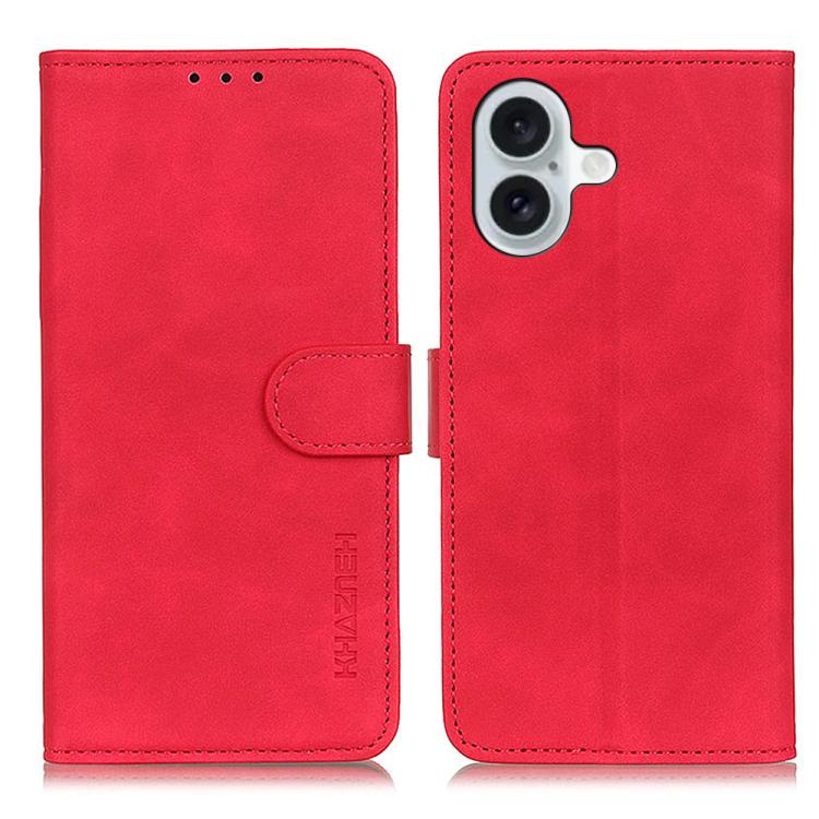 For iPhone 17 KHAZNEH Retro Texture Leather Phone Case(Red)