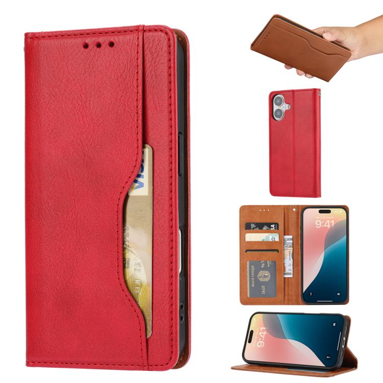 For iPhone 17 Knead Skin Texture Flip Leather Phone Case(Red)