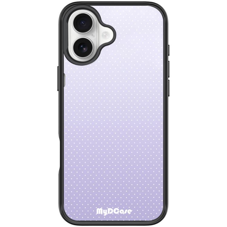 For iPhone 17 Light Purple Dots Pattern Magnetic Phone Case(Black)