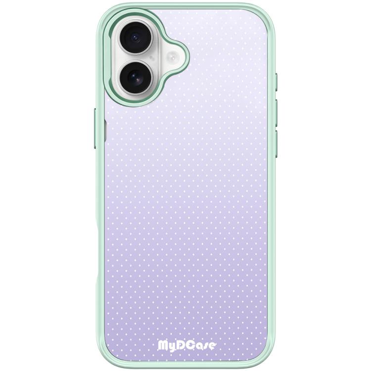 For iPhone 17 Light Purple Dots Pattern Magnetic Phone Case(Light Green)