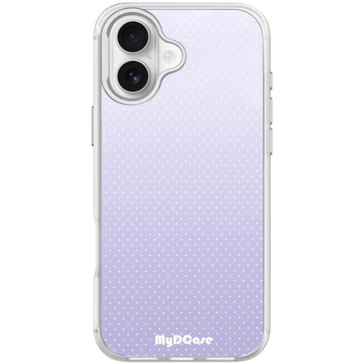 For iPhone 17 Light Purple Dots Pattern Magnetic Phone Case(Transparent White)