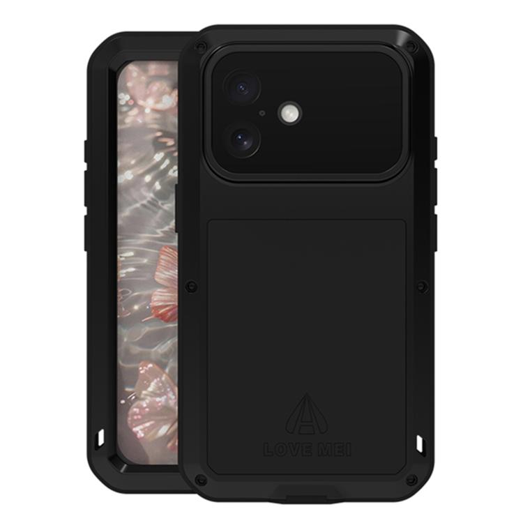 For iPhone 17 LOVE MEI Metal Shockproof Life Waterproof Dustproof Phone Case(Black)