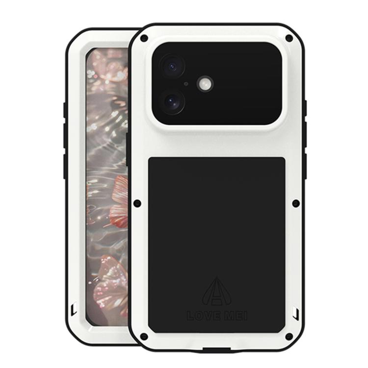 For iPhone 17 LOVE MEI Metal Shockproof Life Waterproof Dustproof Phone Case(White)