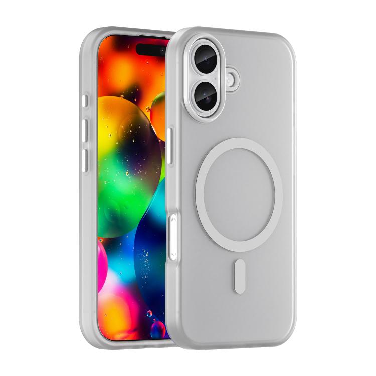 For iPhone 17 MagSafe Frosted Translucent TPU + PC Full Coverage Phone Case(White)
