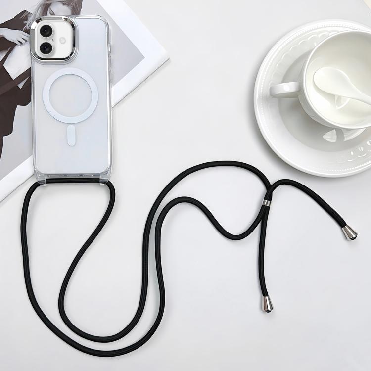For iPhone 17 MagSafe Magnetic PC + TPU Phone Case with Lanyard(Black)