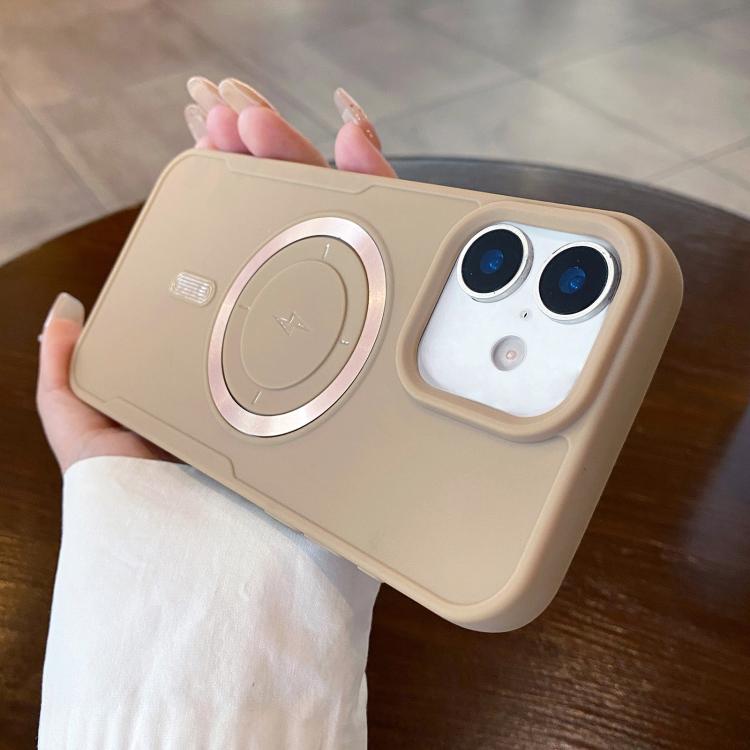 For iPhone 17 Metal Magnetic Ring TPU Shockproof Phone Case(Khaki)