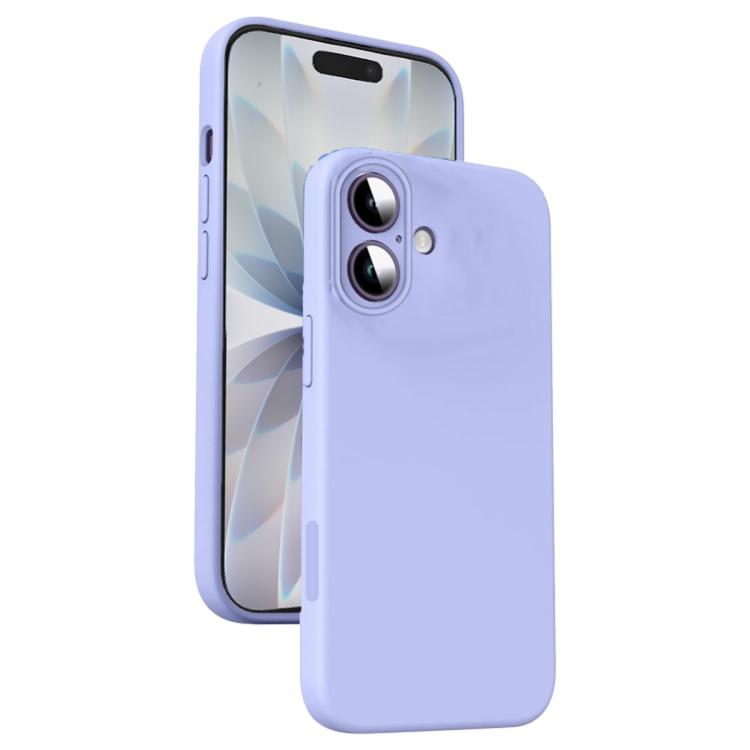 For iPhone 17 Microfiber Liquid Silicone Shockproof Phone Case(Purple)