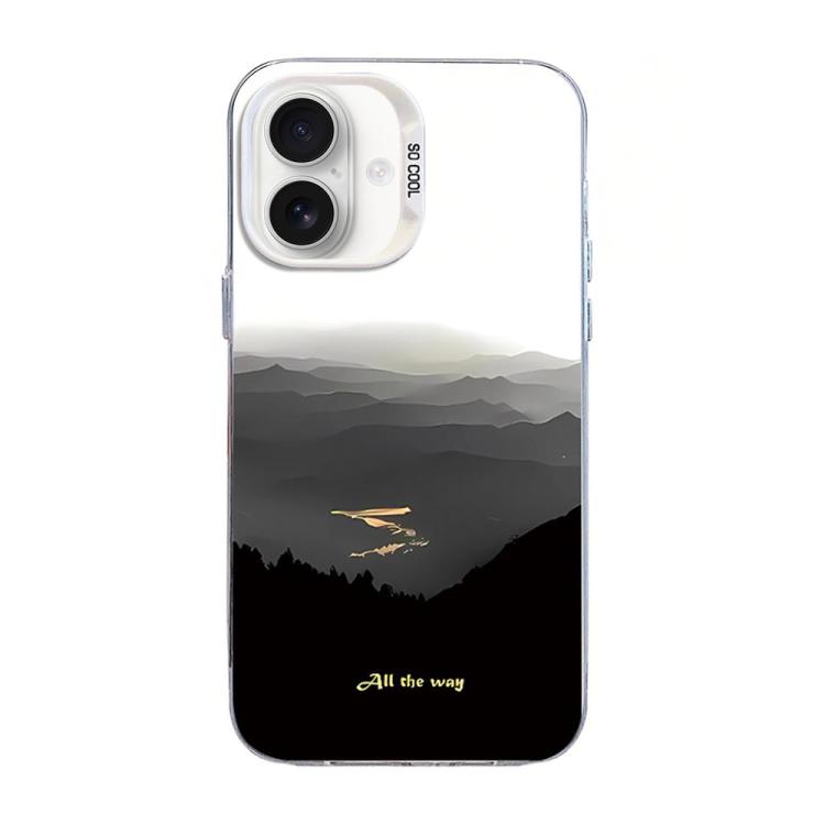 For iPhone 17 Mountain Pattern Color Silver PC Hybrid TPU Phone Case(Mountains and Rivers)