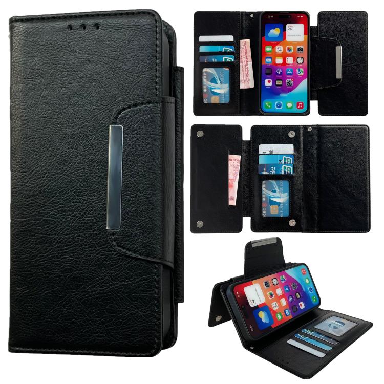For iPhone 17 Multifunctional 7-Cards Wallet Leather Phone Case(Black)