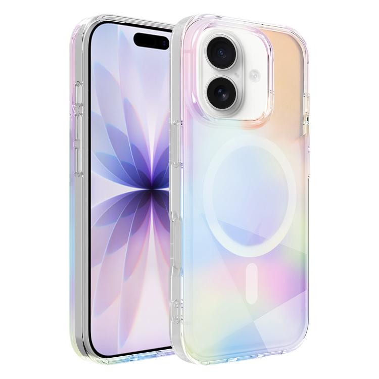 For iPhone 17 Neon Gradient Series Magnetic Phone Case(Purple Blue)