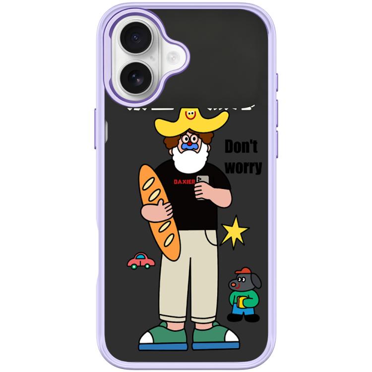 For iPhone 17 Not Anxiety Pattern Magnetic Phone Case(Light Purple)