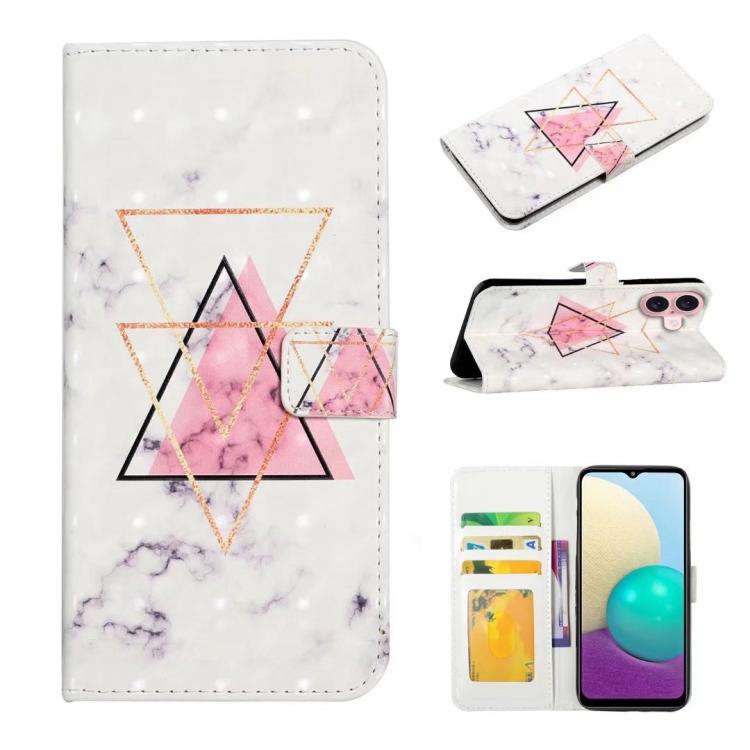 For iPhone 17 Oil Embossed 3D Drawing Leather Phone Case(Triangular Marble)
