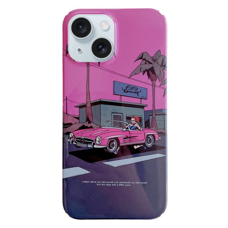 For iPhone 17 Painted Pattern PC Phone Case(Sweet Cool Girl)