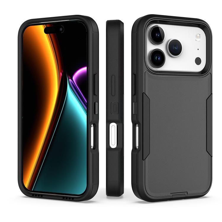 For iPhone 17 Pro 2 in 1 PC Hybrid TPU Phone Case(Black)