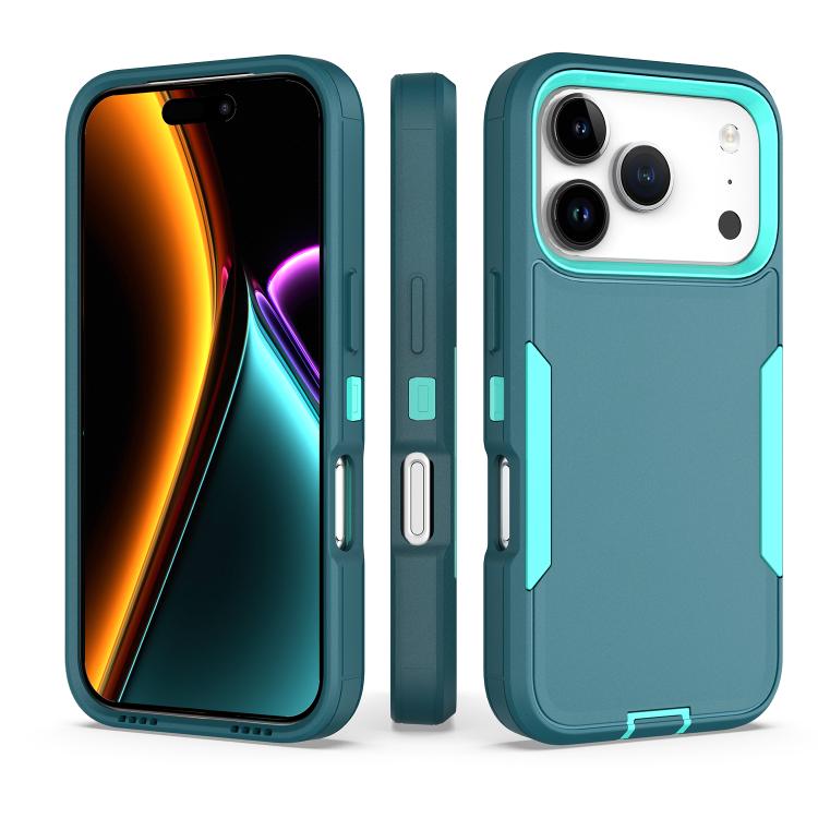 For iPhone 17 Pro 2 in 1 PC Hybrid TPU Phone Case(Blue+Blue Green)