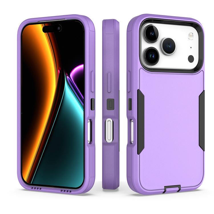 For iPhone 17 Pro 2 in 1 PC Hybrid TPU Phone Case(Purple+Black)