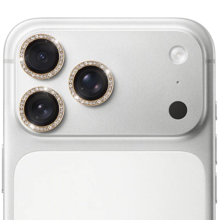 For iPhone 17 Pro 9H Point Drill Camera Lens Protector Ring(Gold)