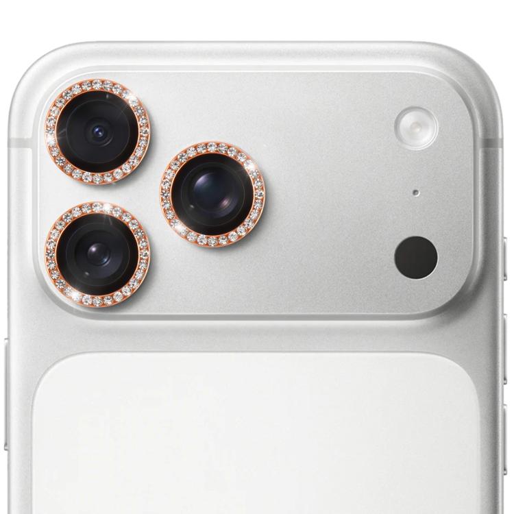 For iPhone 17 Pro 9H Point Drill Camera Lens Protector Ring(Orange)