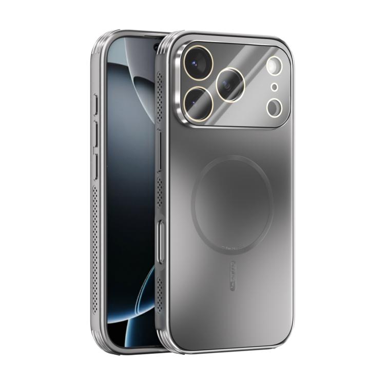 For iPhone 17 Pro ABEEL Heat Dissipation Frosted MagSafe Phone Case with Lens Film(Silver)