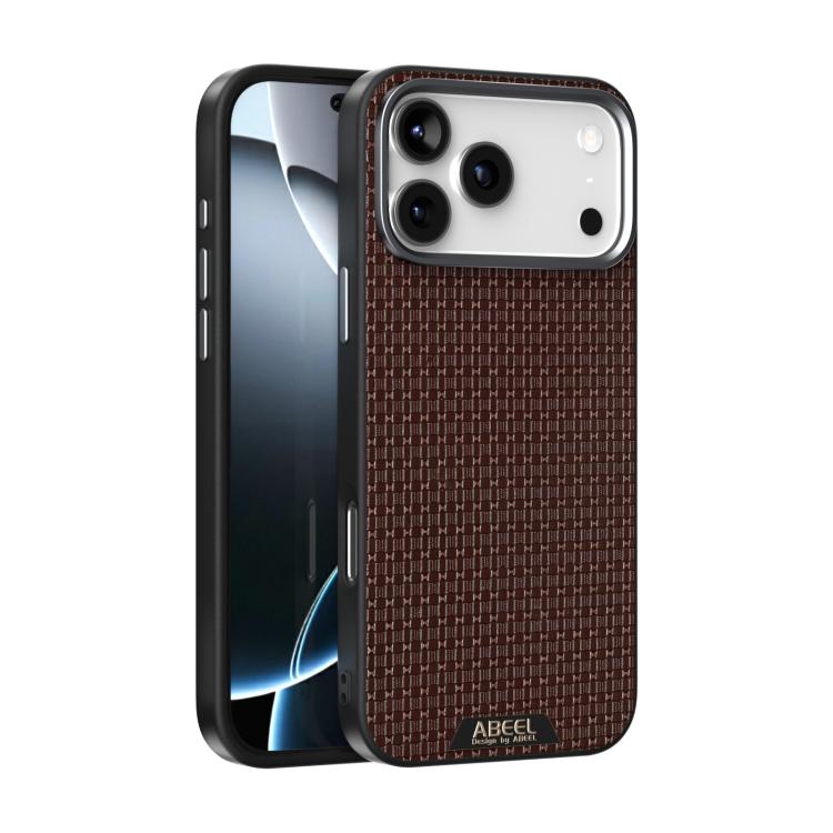 For iPhone 17 Pro ABEEL Ruyi Pattern 6D Micro Relief MagSafe Leather Phone Case(Brown)