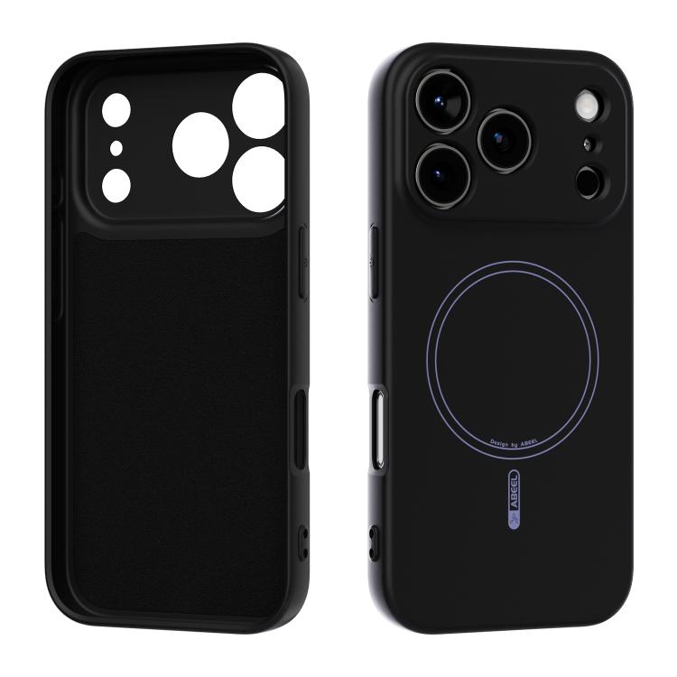 For iPhone 17 Pro ABEEL Skin-friendly Feel Magsafe Liquid Silicone Phone Case(Black)