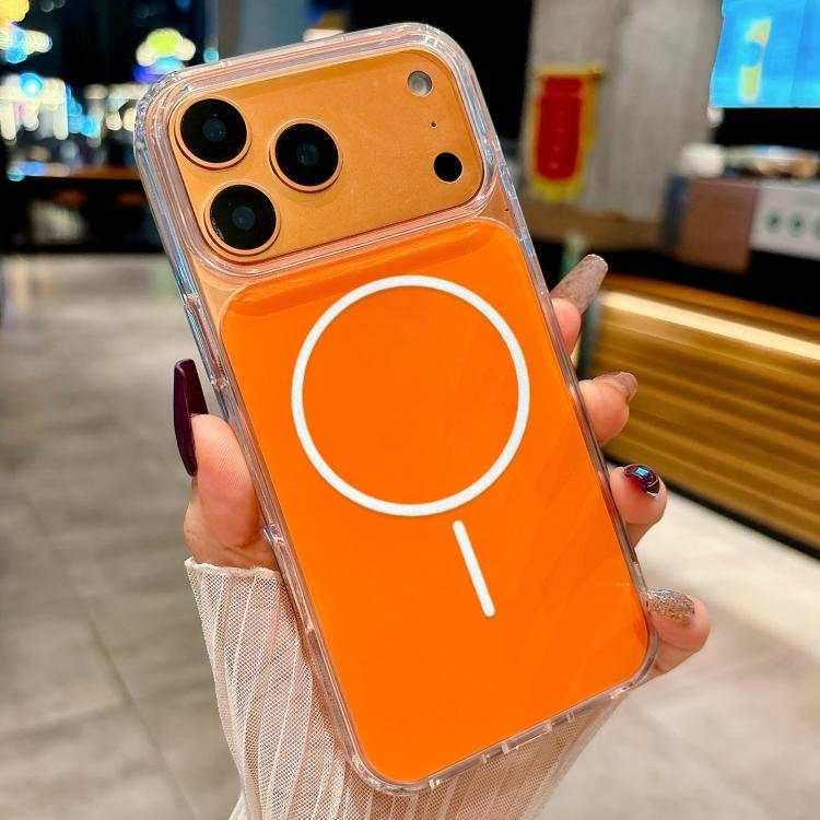 For iPhone 17 Pro Acrylic MagSafe Fine Circle Magnetic Phone Case(Orange)